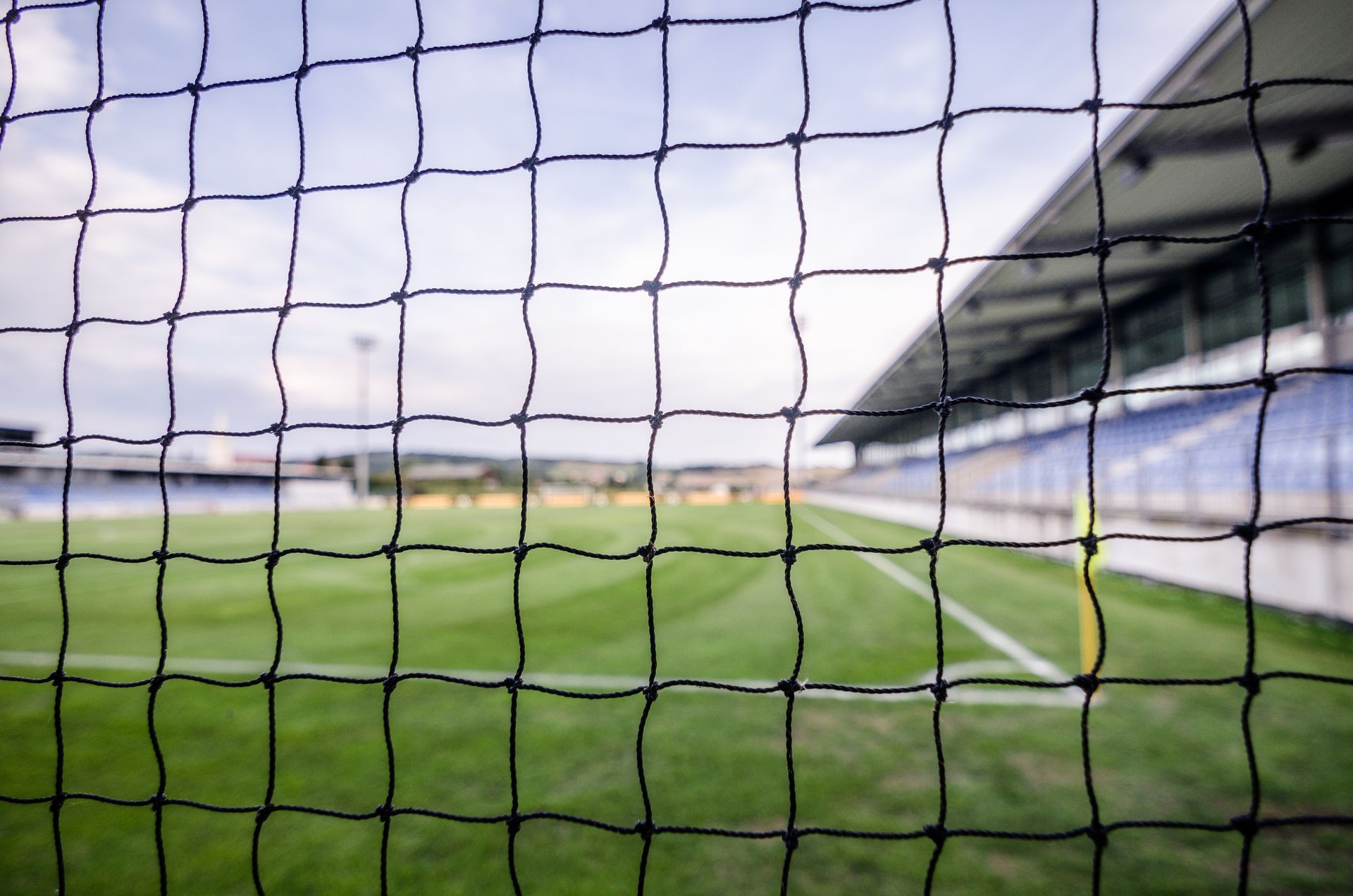 football field with net detail view